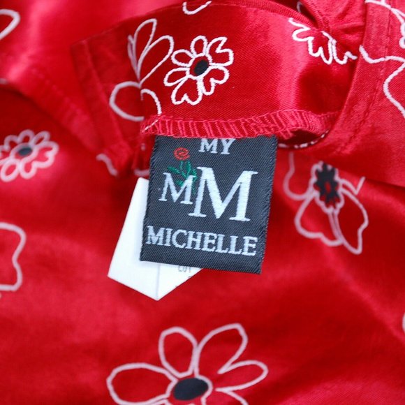 Vintage 90s y2k MM My Michelle Floral Acetate Dress - Picture 3 of 7